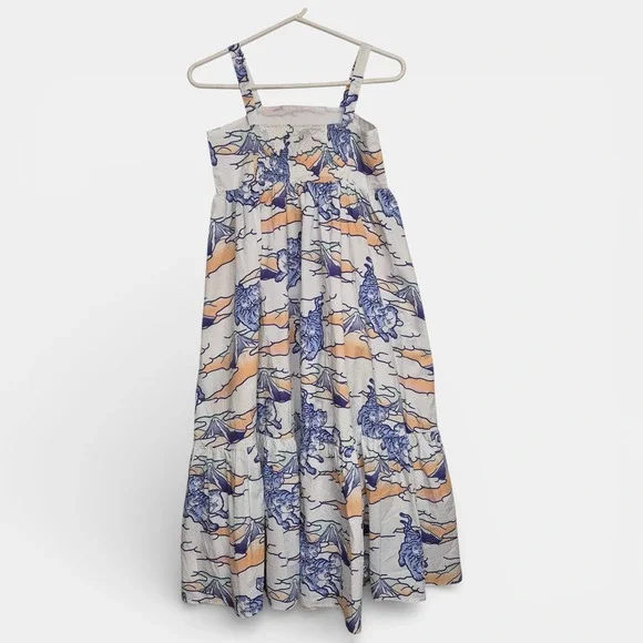 Kenzo Kids Girls 12A Tiger Mountain Print Cotton Tiered Dress NWT Tween - Picture 5 of 8